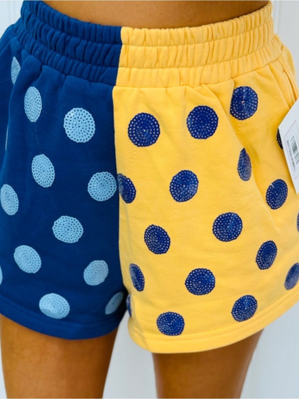 Queen Of Sparkles - Colorblock Polka Dot Shorts New